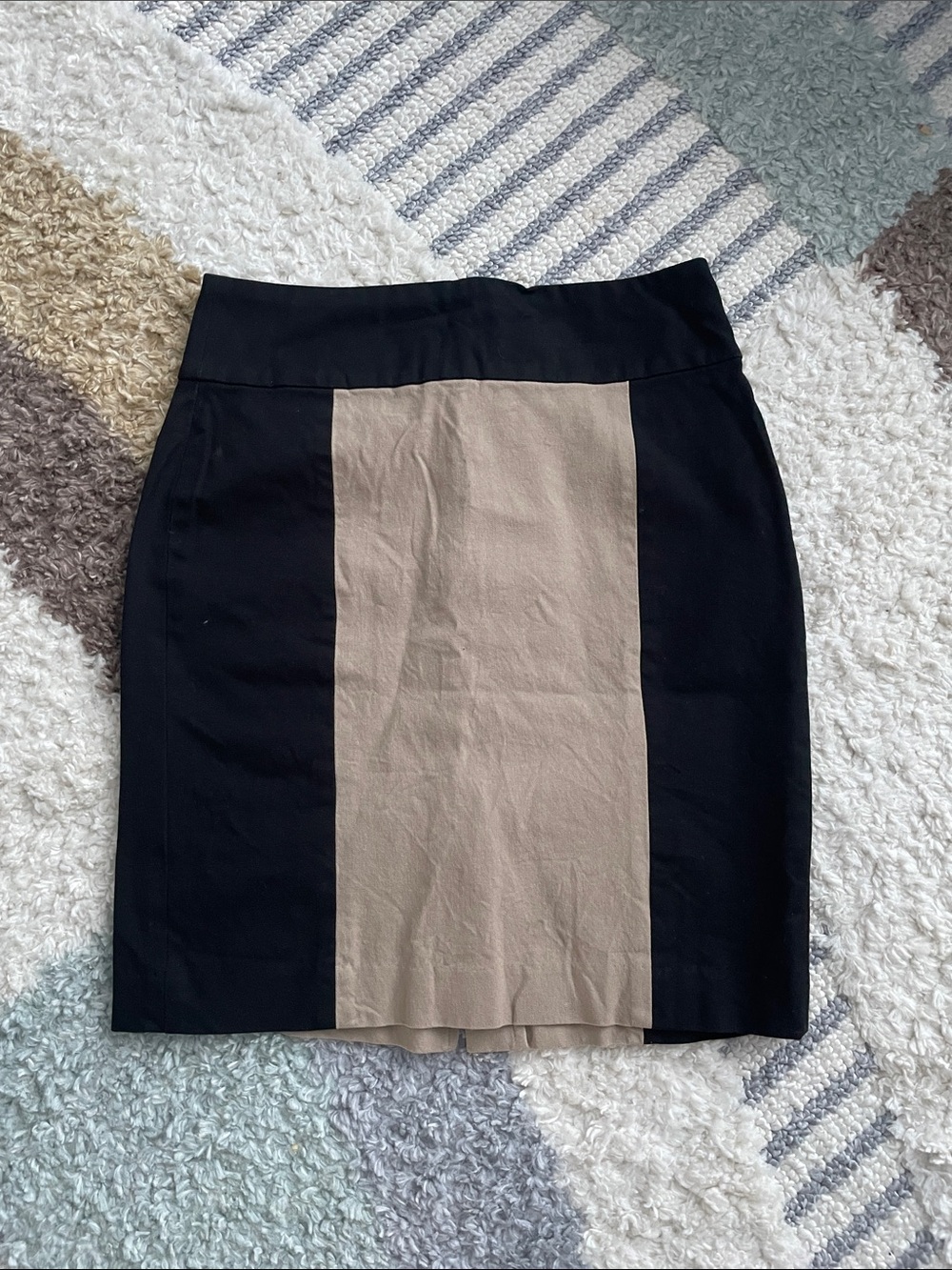 Banana Republic Colorblock Black and Taupe Pencil Skirt - 0